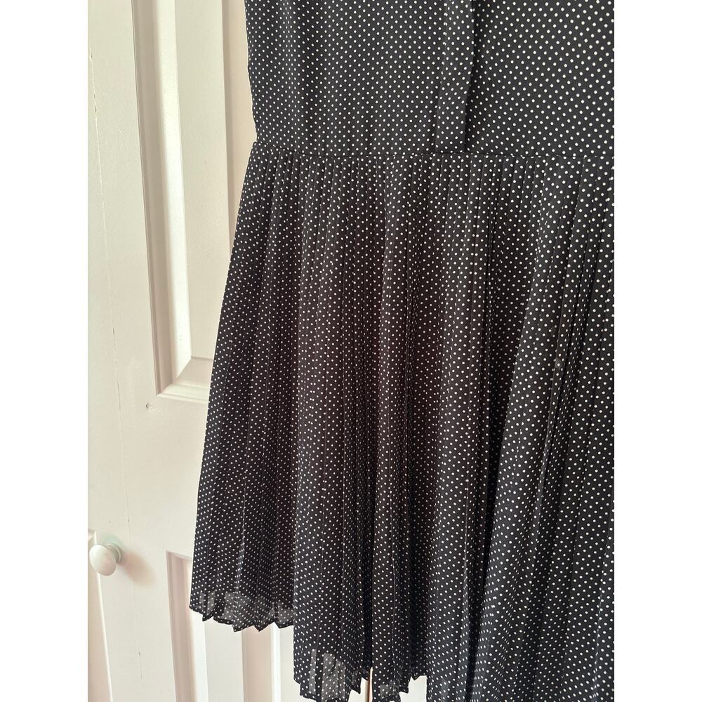 Jack Wills Black White Polka Dot Sleeveless Pleated Shirt Dress Women’s US 2 - Picture 7 of 13